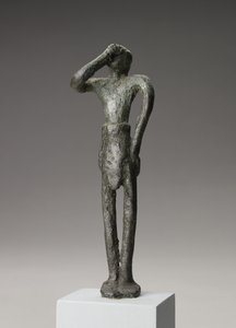 Mannlig votivfigur, mellomminoisk III periode - sen minoisk I periode (kobberlegering)